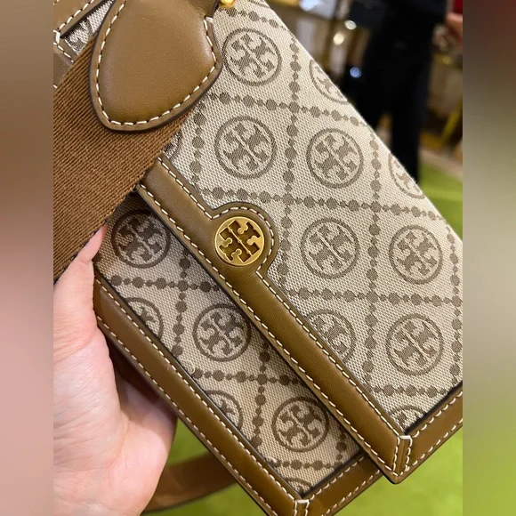 NWT TORY BURCH T MONOGRAM JACQUARD MINI BAG Two stripes $448